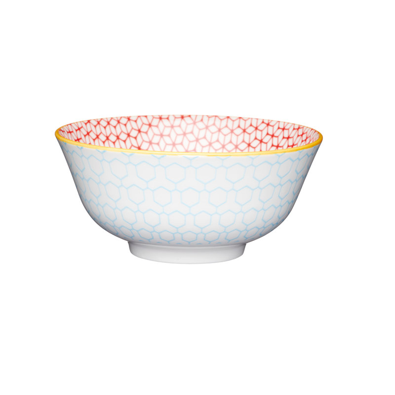 500ml Glazed Stoneware Geometric Soup Bowl