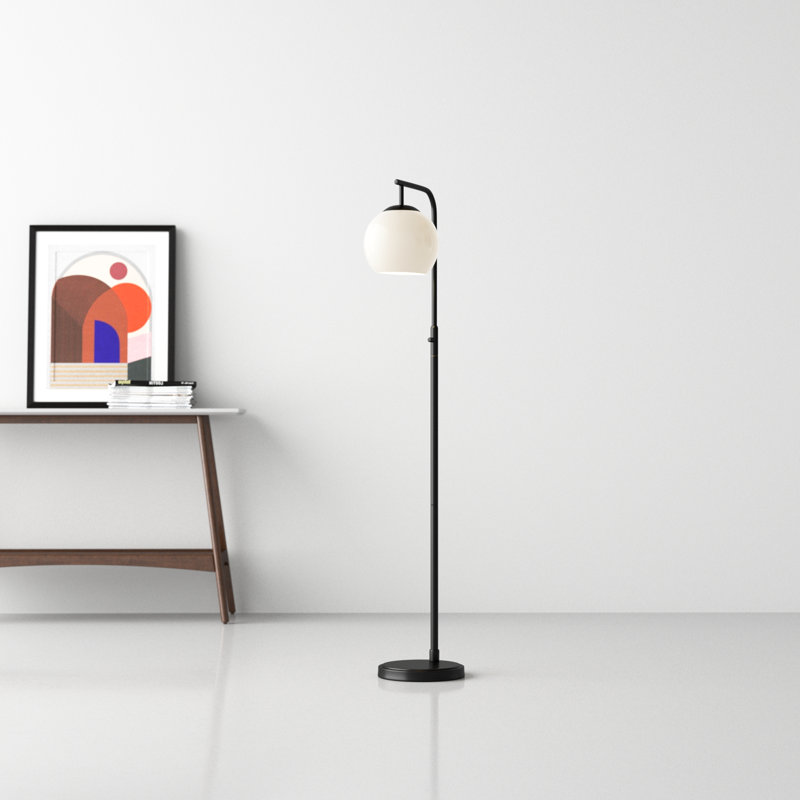 Claire 58.5'' Task Floor Lamp, White, Black