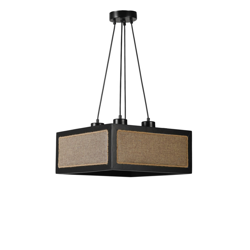 Chandle Chandelier, Rattan/Black