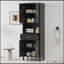 Grande armoire de rangement moderne avec tablettes réglables, portes à fermeture en douceur et tiroir pour salle de bain, chambre à coucher et plus-1044361917