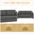 Upholstered Sofa with Toss Pillows,Sturdy Structure
