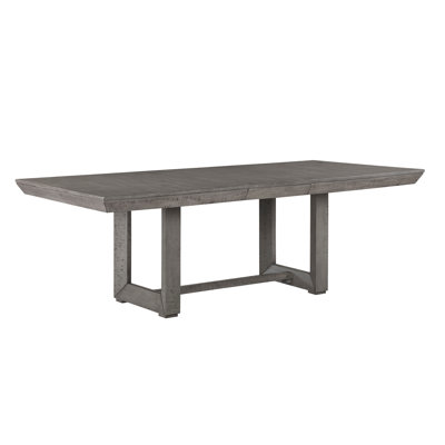 Modern Rustic Gray Extendable Dining Table with Separate Leaf - Seats 8