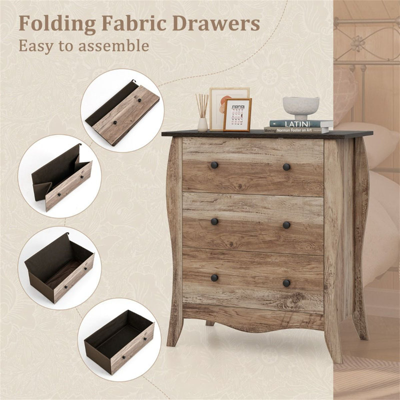 68 cm W Chest of 3 Drawers