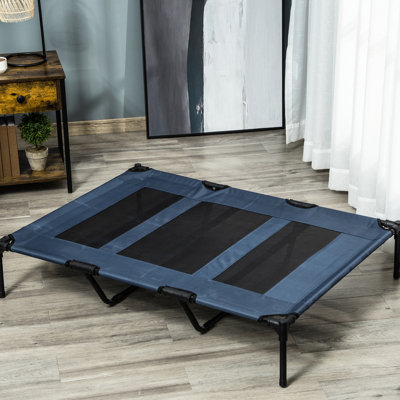 Lit de bébé portable portatif 48 po x 36 po bleu foncé respirant pour les aventures en plein air et les voyages avec cadre en métal