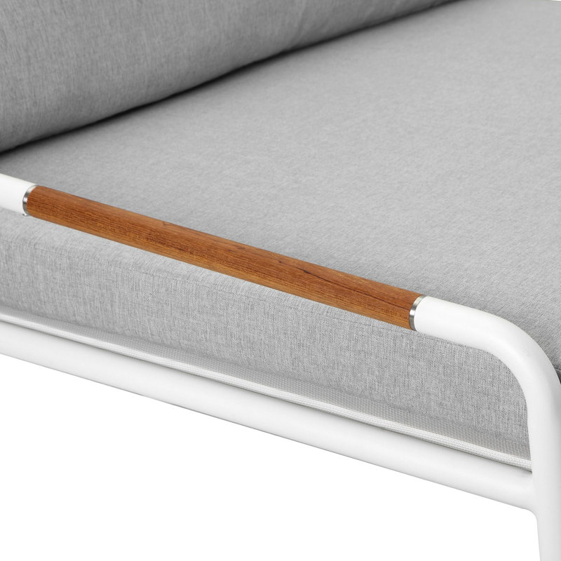 Lit de jour d'extérieur en aluminium thermolaqué de 51 po avec coussins Pangea Home Dean