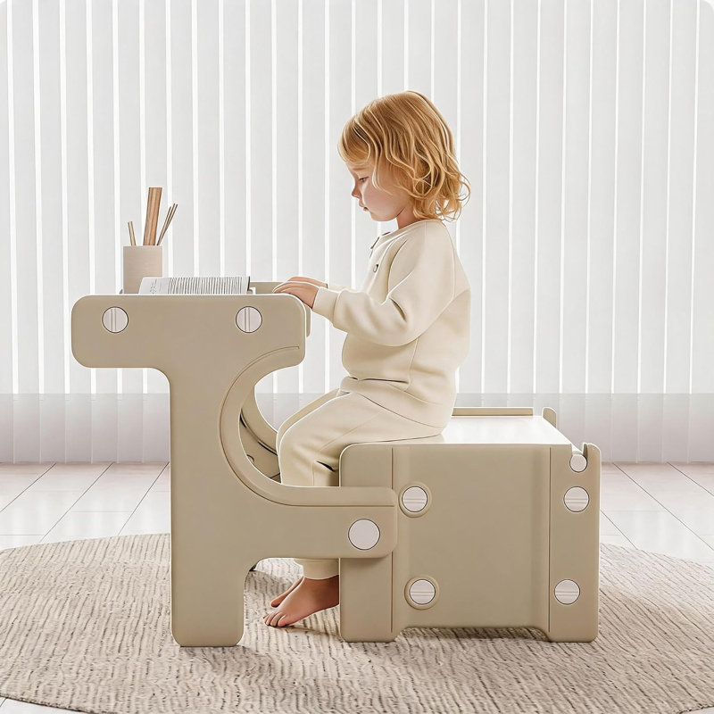 Table et chaise pour enfants 2-en-1, Kaki
