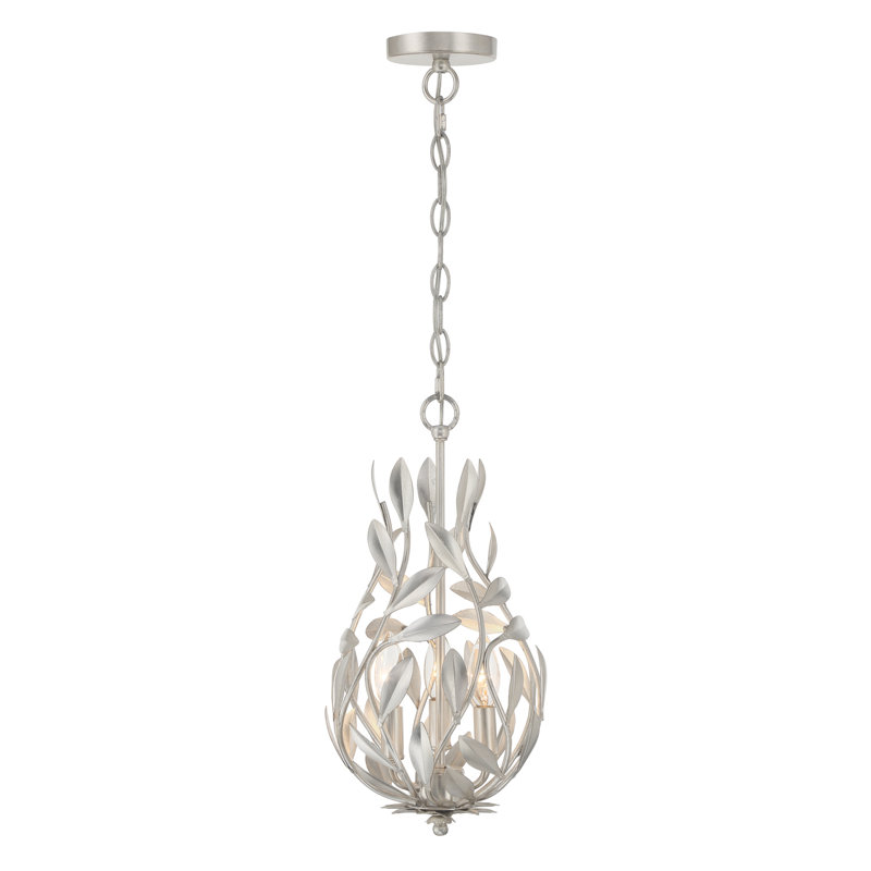 Lustre argenté antique de 9 po Dosch, Argent