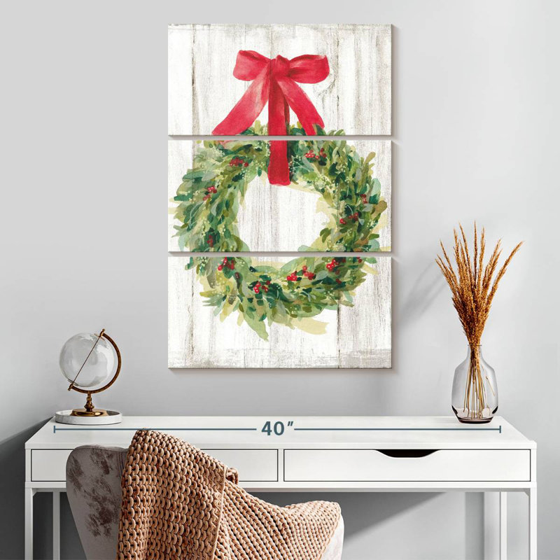 Couronne de Noël sans oiseaux Lelend Woodland, H 32 po x l 20 po