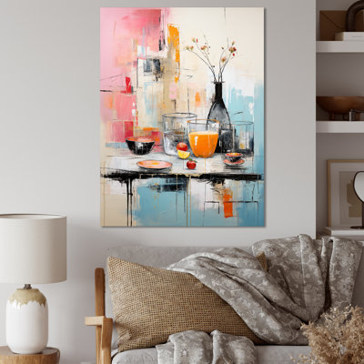Food Canvas Wall Art, Abstract Picnic Kitchen Decor Print - Food Picnic Abstraction I