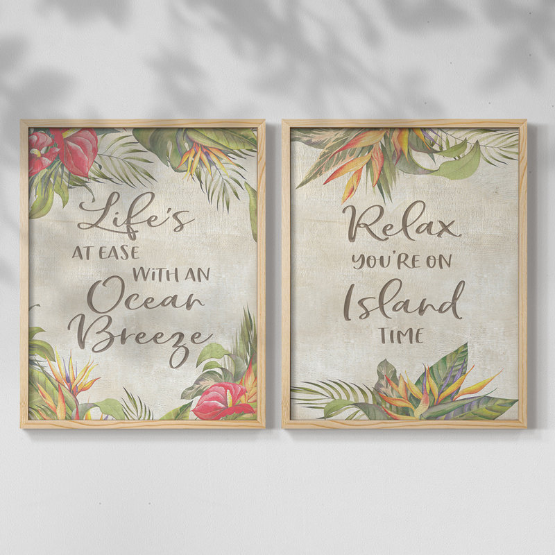 «Life's At Ease» - reproduction encadrée de qualité supérieure - prête à être accrochée - aucun clou requis - aucun clou requis