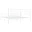 Metal Bed Frame with Headboard and Footboard White-1949012227