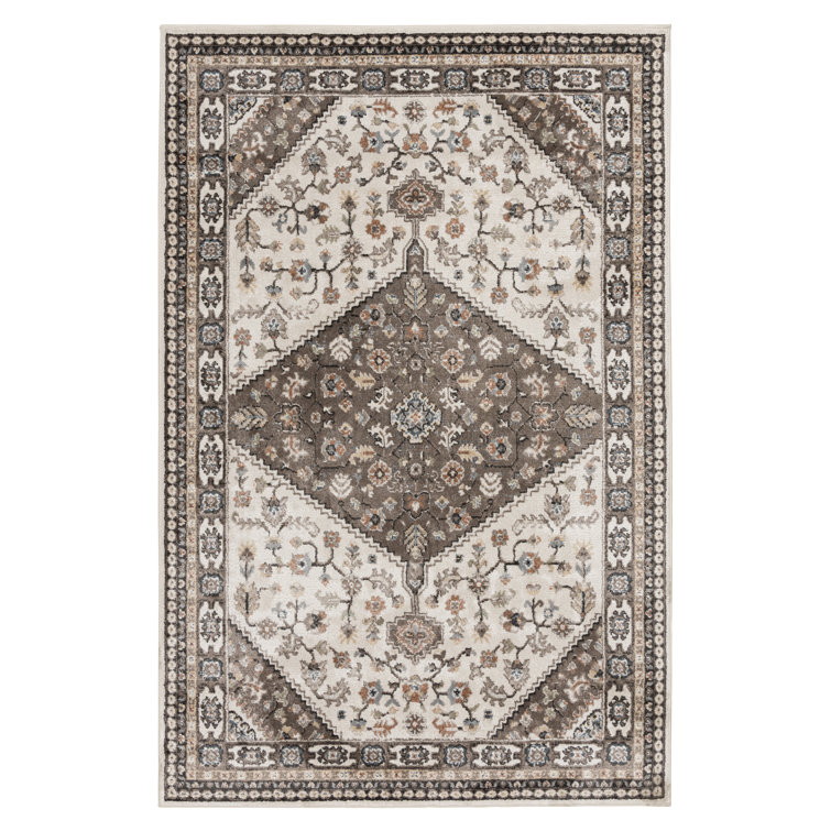 Bungalow Rose Magaw Brown/Orange Traditional Indoor Polypropylene/Polyester Area Rug