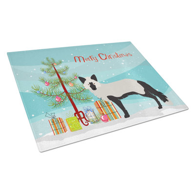 Caroline's Treasures Tempered Glass Fox Christmas Cutting Board
