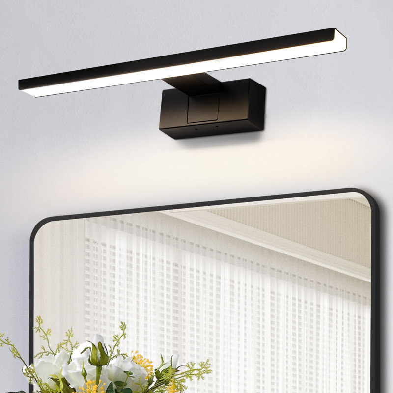 Wandleuchte 1-flammig Schwarz 4000K Neutralweiß Langes Design Calva, 12cm H x 30cm W x 12cm D