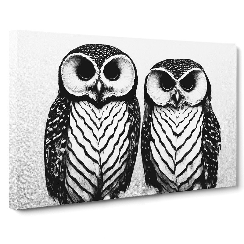 Monochrome Owls Vol.3 - Wrapped Canvas