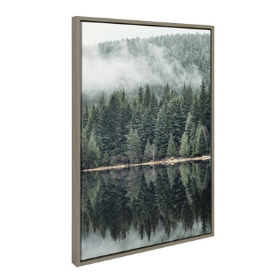 "Evergreen Reflections in Fog" par Emiko et Mark Franzen, ensemble de 2 toiles encadrées