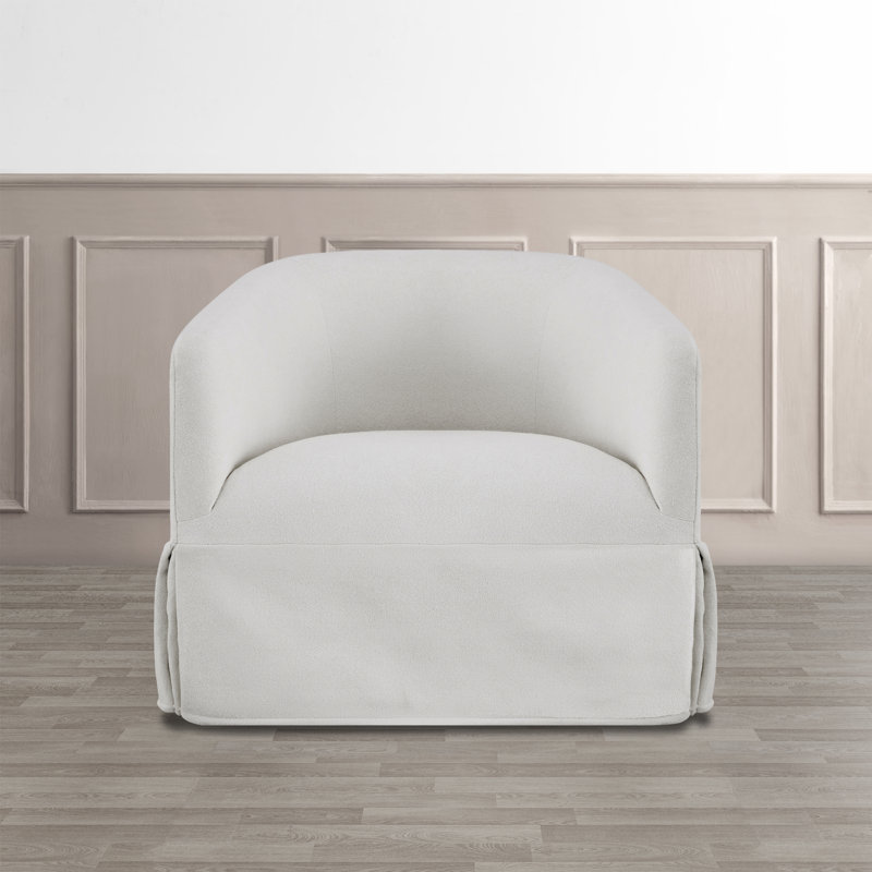 Fauteuil pivotant avec housse, Polyester crème