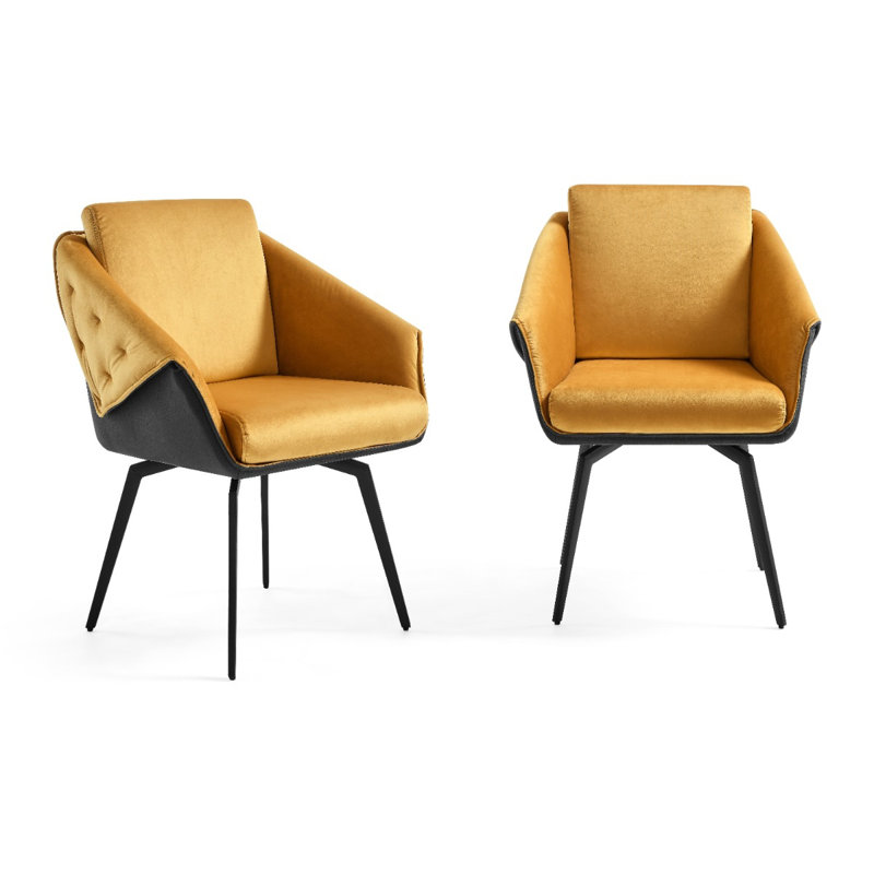 Fauteuil Scally Jess, Noir, Jaune