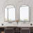 24×36 Inch Matte Black Metal Frame Recessed Arched Bathroom Mirror Medicine Cabinet