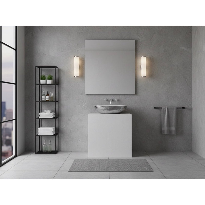 Vast Studio 24” L x 13.8” W Textured Aged Silver/White  Vessel Sink – Oval Countertop Basin with Smooth White Interior, Metallic Luxury Finish & Modern Spa-Inspired Sculpted Design