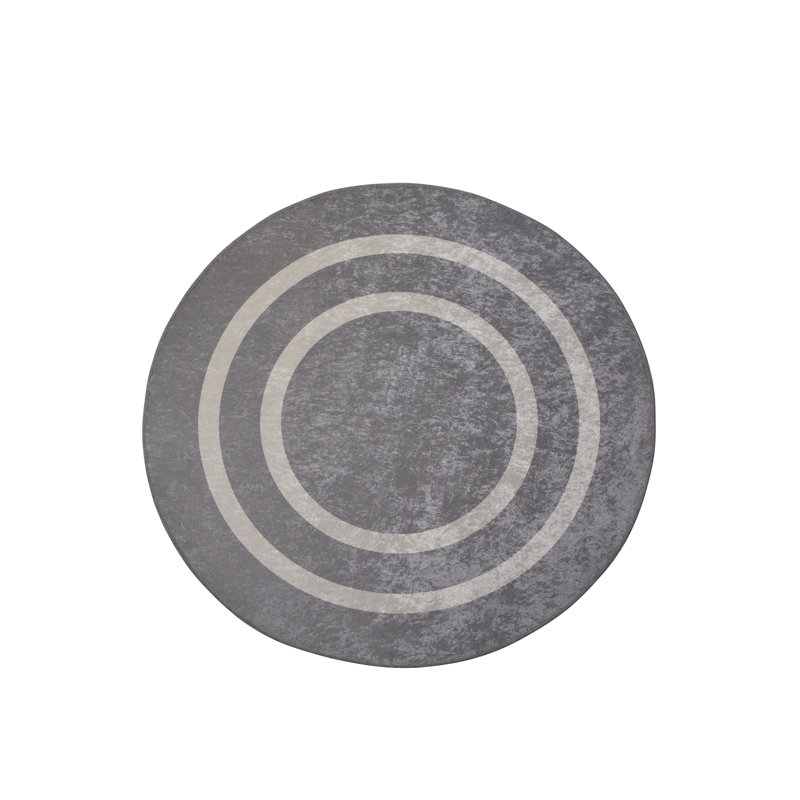 Geisler Machine Woven Grey Indoor Rug, Round 100cm