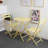 3 Piece Patio Bistro Set Of Foldable Round Table And Chairs, Yellow
