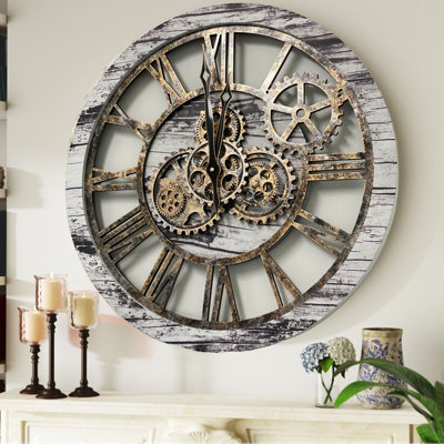 Solid Wood Skeleton Wall Clock