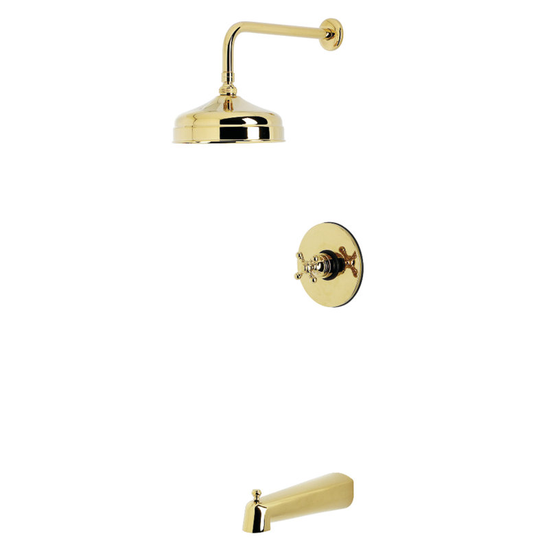 Kingston Brass Metropolitan Single-Handle Pressure Balanced Tub and Shower Faucet, Polished Brass
