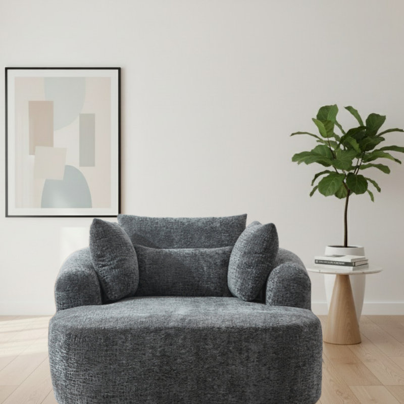 Upholstered Chaise Lounge, Grey
