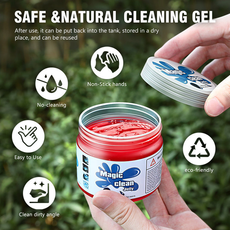DNA Motoring Universal Car Keyboard Office Dust Sticky Cleaning Gel Jelly Red, Red