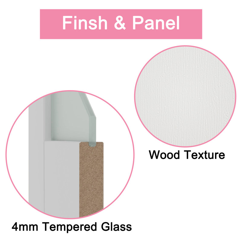 48 in. x 80 in. White Tempered Frosted Glass Sliding Closet Door