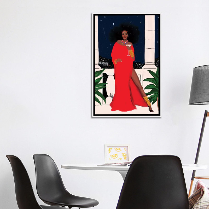 «Red and Flawless» par Nicholle Kobi - reproduction d'art, Toile blanche encadrée, Pas de tapis, H 40 po x l 26 po x P 1,5 po
