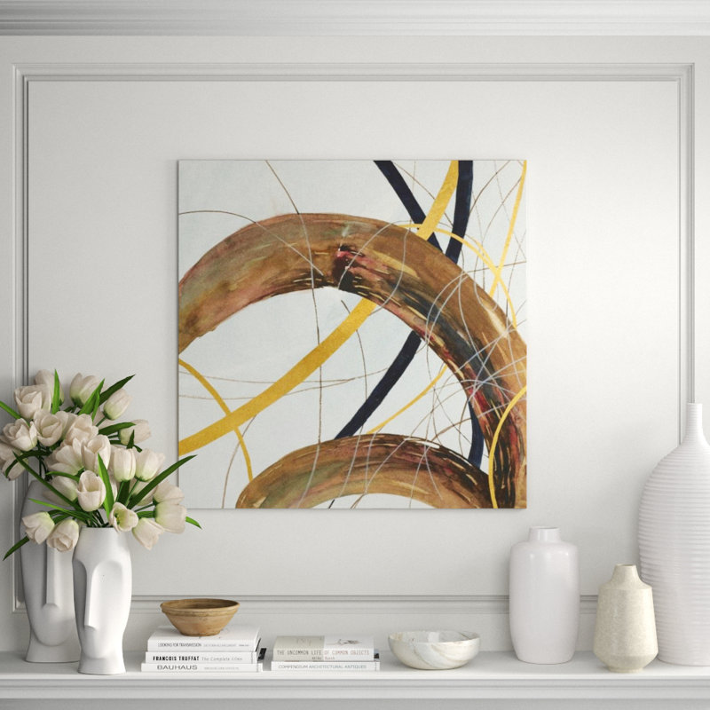 Sea Voyage I Print by Sara Brown, 40" H x 40" W x 1.5" D, Gilded Gold