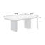 6 pièces de salle à manger de style moderne, plateau rectangulaire en faux marbre, 4 chaises rembourrées et banc Classic 6 personnes avec tissu blanc pour la pièce
