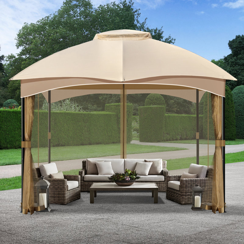Universal Gazebo Mosquito Netting, Brown, 210cm H x 310cm W x 310cm D