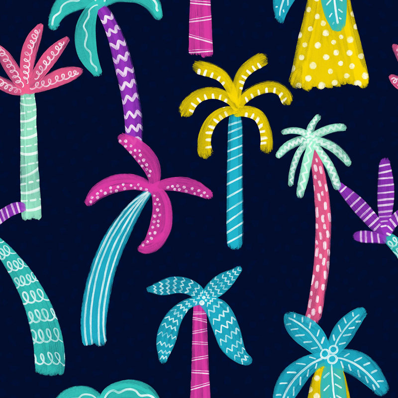 Ensemble de housse de couette en microfibre DiaNoche par Noonday Design - Neon arbres