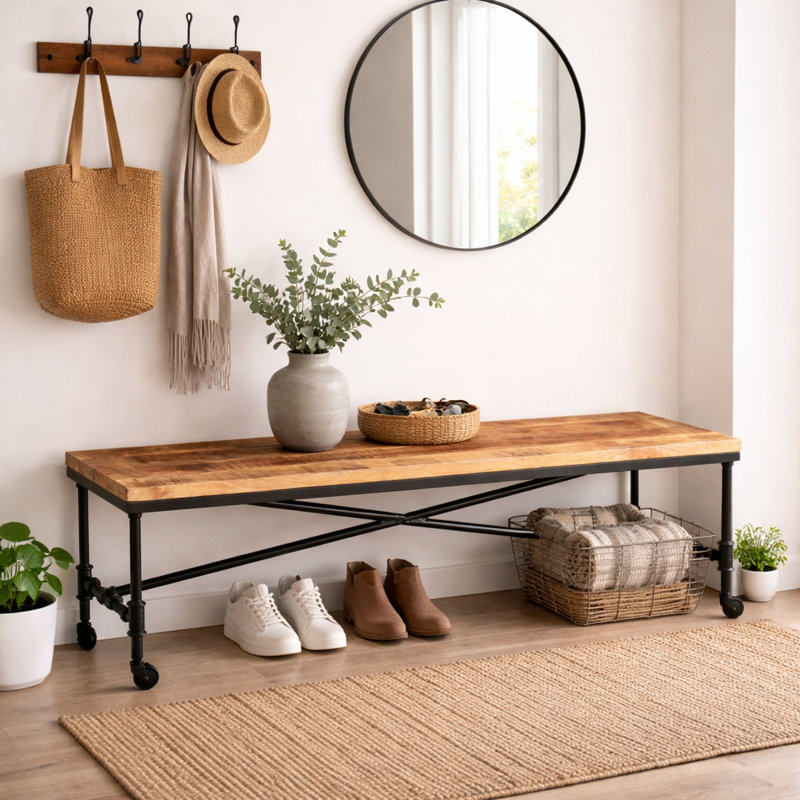 Banc en bois avec roues Adairsville