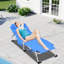 Fauteuil de bronzage réglable avec 5 trous blancs et un fauteuil de bronzage, 31 méridiennes pliantes pour le jardin, la pelouse, le cadre de la piscine, la conception ergonomique, la plage à poches latérales,