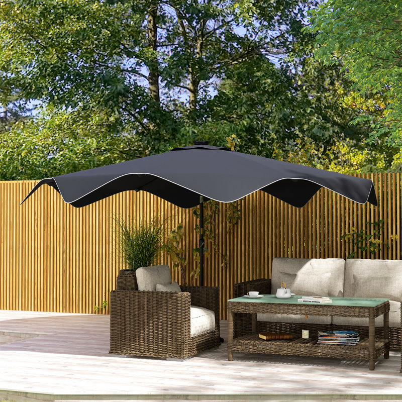 Britnee 292cm Lighted Tilt Market Parasol, Grey