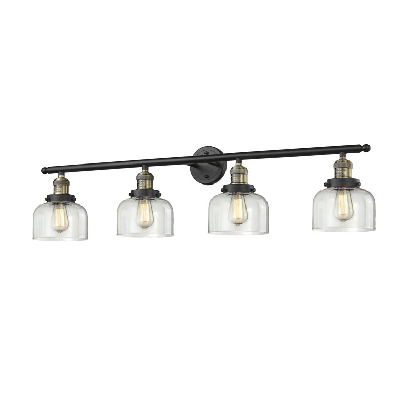 Reyhani 4 - Light Dimmable Vanity Light, Black Brushed Brass, Clear