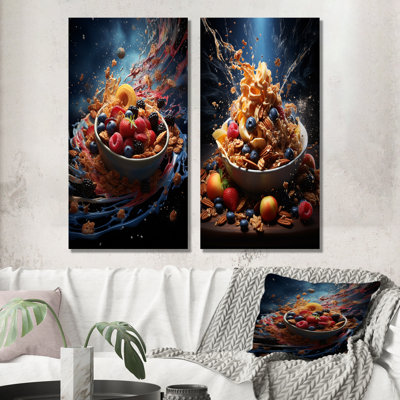 Granola galaxie - ensemble de 2 impressions sur toile déjeuner