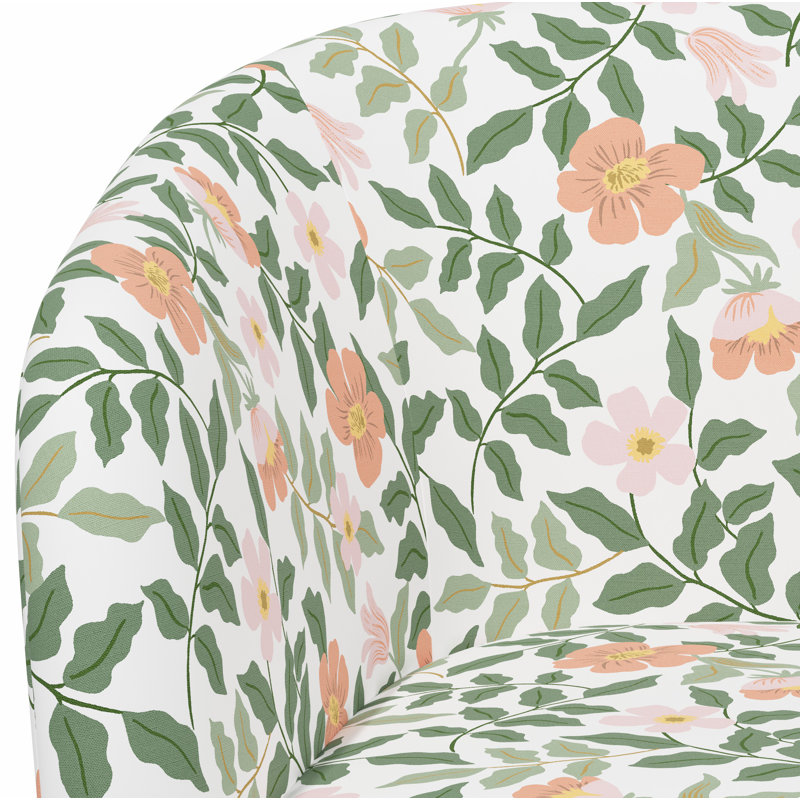 Pembroke Swivel Chair, Rpc Primrose Blush & Cream Linen