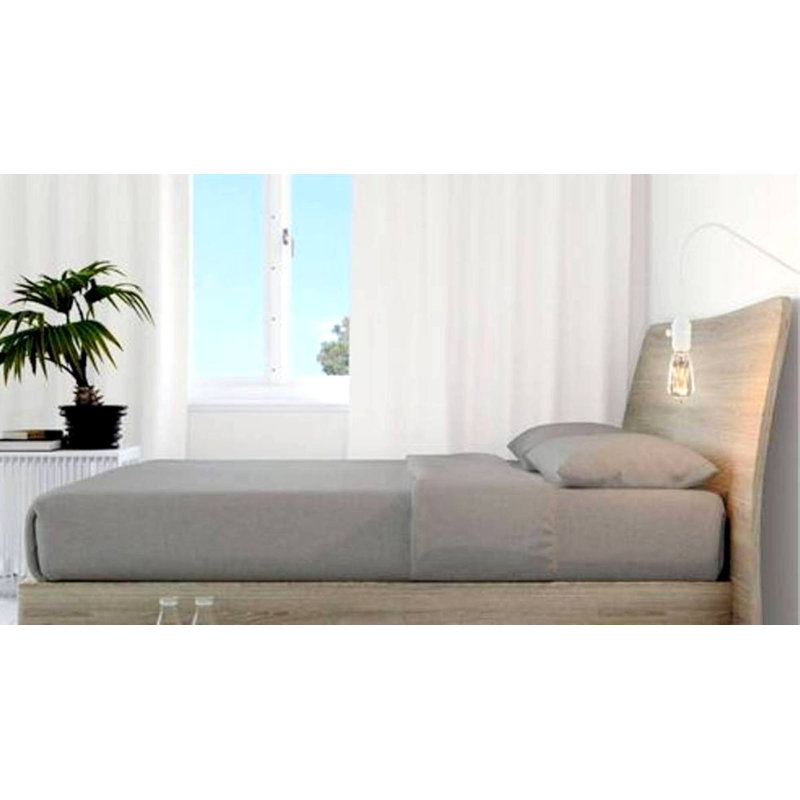 Ensemble de draps, Ensemble de draps pour très grand lit avec 2 taie, Gris