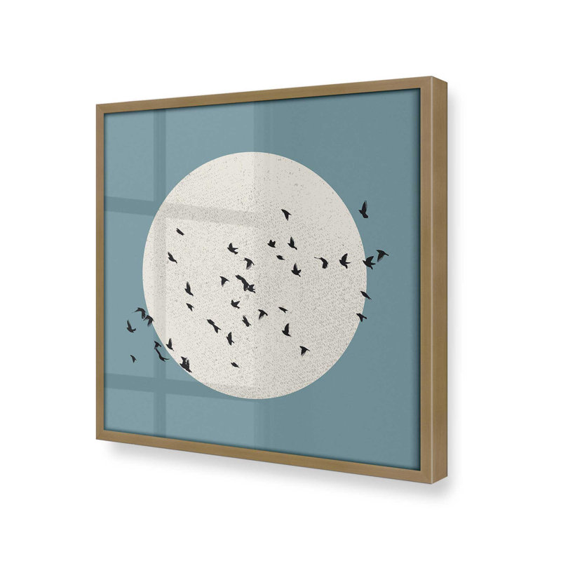 «Lunar Journey» par Looks Printables, H 13,25 po x l 13,25 po x P 1,25 po, Papier avec cadre doré brossé