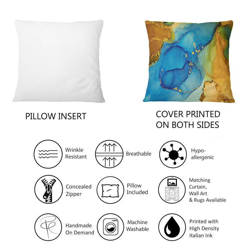 Coussin 12 "x 20" Blue and Gold