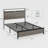 Bed Frame, Wooden Platform Bed Frame With Storage LED Light Headboard And 2 USB, No Noise, Large Underbed Storage, No Box Spring Needed, Easy Assembly-2068161336