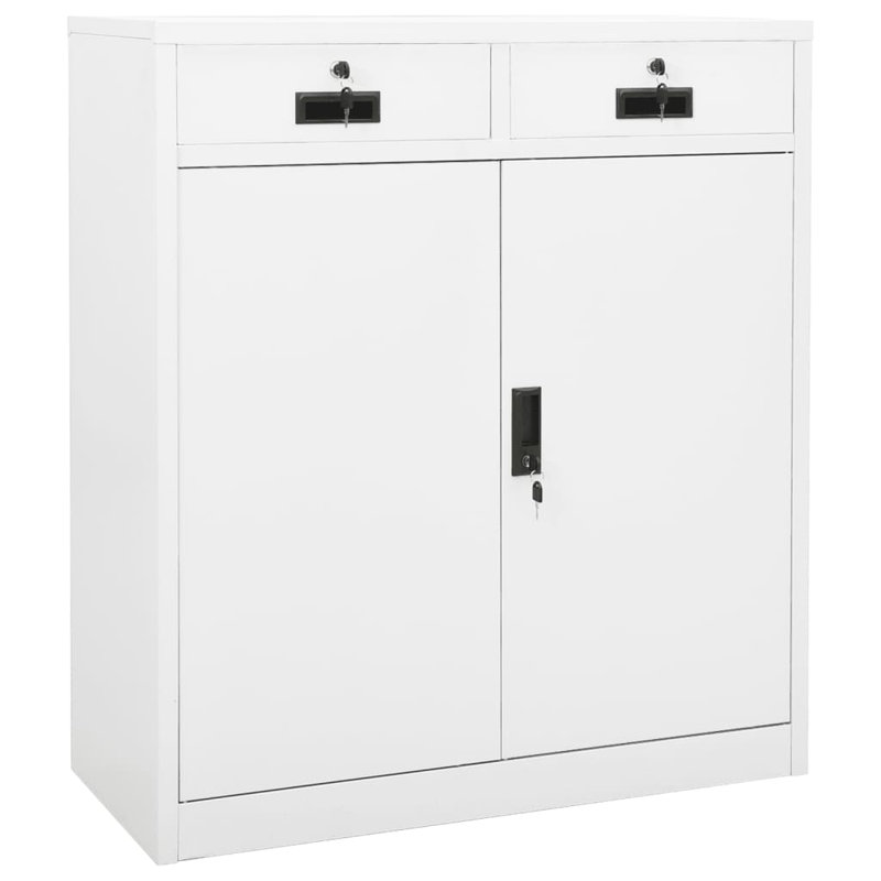 Office Cabinet 35.4" x 15.7" x 40.2" Steel, White