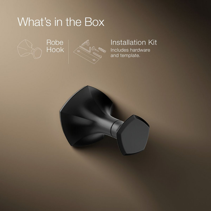 Occasion® Wall Mounted Robe Hook, Matte Black