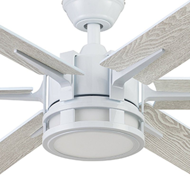 Bright White 56-Inch Ceiling Fan with LED Light and Remote