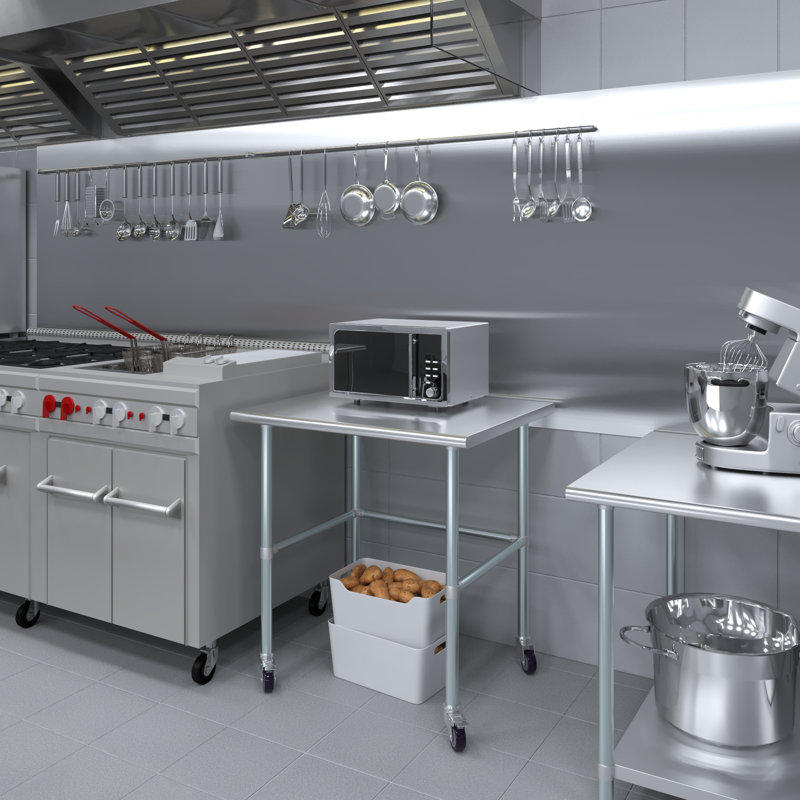Table de travail en acier inoxydable, H 38 po x L 36 po x l 30 po